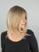 Peruka "Mona" blond ombre, włosy półdługie z grzywką na boki, cieniowane końcówki, damska syntetyczna - termiczna