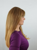 Peruka "Anetta" kolor naturalny blond, włosy długie z grzywką ok.55cm,termiczna do 180 stopni, czepek 57 cm
