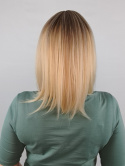 Peruka "Pola" fryzura Bob, kolor brąz ombre, small Lace Front - ręcznie tkana część linia czoła, syntetyczna-termiczna