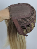 Peruka "Pola" fryzura Bob, kolor brąz ombre, small Lace Front - ręcznie tkana część linia czoła, syntetyczna-termiczna