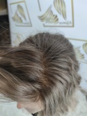 Peruka "Amelia" Lace Front, kolor blond beżowy ombre, fryzura długie falowane włosy, damska syntetyczna - termiczna