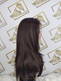 Peruka "Anna" Mono Top, kolor brąz, fryzura włosy długie bez grzywki, materiał Kanekalon syntetyczna - termiczna damska