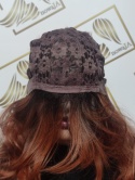 Peruka "Elza" kolor miedziany brąz, fryzura włosy długie falowane kręcone, damska syntetyczna termiczna