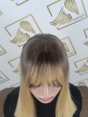 Peruka "Kama 2" kolor blond ombre, fryzura Long Bob, damska syntetyczna - termiczna