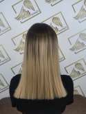 Peruka "Kama 2" kolor blond ombre, fryzura Long Bob, damska syntetyczna - termiczna