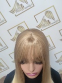 Peruka "Kama 2" kolor jasny blond balayage, fryzura Long Bob, damska syntetyczna - termiczna