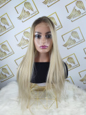 Peruka "Lilia 2" Lace Front 13*4, kolor blond ombre chłodny, fryzura włosy długie proste, damska syntetyczna - termiczna
