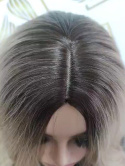 Peruka "Luna" kolor beżowy blond ombre, fryzura włosy długie falowane bez grzywki, damska syntetyczna - termiczna