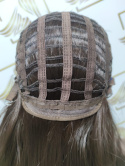 Peruka "Margot" kolor ciemny brąz, fryzura włosy dlugie falowane z grzywką, damska syntetyczna - termiczna
