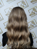 Peruka "Margot" kolor blond sombre beżowy, fryzura włosy długie falowane z grzywką, damska syntetyczna - termiczna