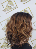 Peruka "Marlena" Lace Front, kolor brąz ombre, fryzura półdługie falowane włosy, damska syntetyczna - termiczna