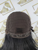Peruka "Oliwia" Lace Front 13*4, kolor czarny, fryzura Long Bob włosy do ramion, damska syntetyczna - termiczna