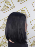Peruka "Oliwia" Lace Front 13*4, kolor czarny, fryzura Long Bob włosy do ramion, damska syntetyczna - termiczna