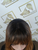 Peruka "Zoja" kolor karmelowy brąz ombre, fryzura włosy pódługie falowane, damska syntetyczna - termiczna
