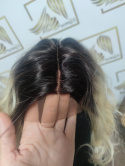 Peruka "Marlena" Lace Front, kolor blond ombre, fryzura półdługie falowane włosy, damska syntetyczna - termiczna