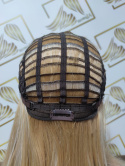 Peruka "Kama" kolor ciepły blond balayage, fryzura włosy półdługie proste z dłuższą grzywką, damska syntetyczna - termiczna
